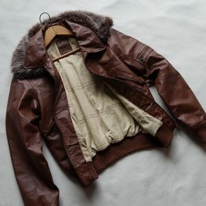 Leather Bomber Jacket